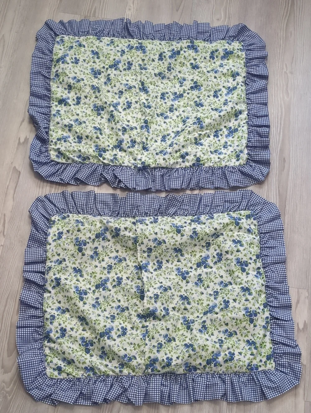 Laura Ashley Blue and Green Floral Pillow Shams